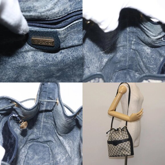 GUCCI GG Supreme Shoulder Bag PVC Navy Gold 001 084 0853 Auth 142551 - Picture 16 of 16